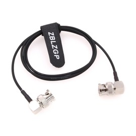 ZBLZGP 3G HD SDIケーブル RG174 75Ohm ストレート BNCオス - L字型BNCオス 延長ケーブル CCTV DVR RFカメラ 同軸ケーブル用 (肘から肘へ, 黒色, 1M)