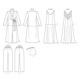 Butterick SEWING PATTERN Sew Womens Nightgown Pajamas Robe - Bathrobe Sleepwear Plus 5963 - Womens 14-16-18-20-22