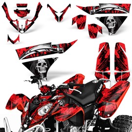 Wholesale Decals ATV Graphics kit Sticker Decal Compatible with Polaris Predator 500 2003-2007 - Reaper V2 Red
