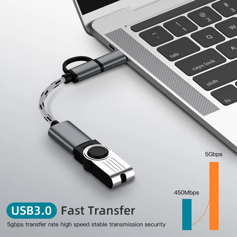GANA 2-in-1 OTG Adapter, USB to Type-C & Micro USB