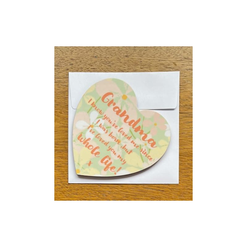 Sentimental Message for Grandma on a Heart-shaped Novelty Coaster -