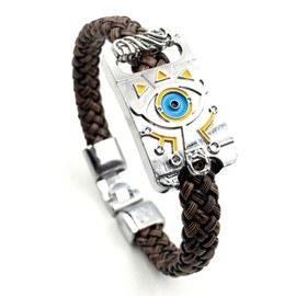 GAUEIOUR Zelda Bracelet,Punk Style Zelda Legendary Bracelet,Wilderness Breath Alloy Jewelry Cartoon Bracelet,Game Peripheral Woven Bracelet(Silver)