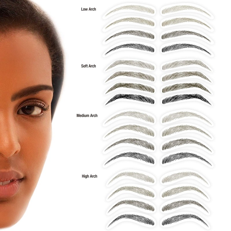 Godefroy MyBrows Long Lasting Eyebrow Transfers, Medium Arch, Medium Brown,