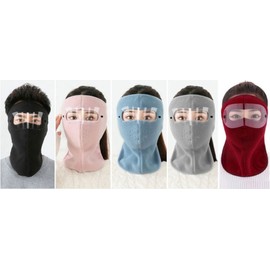 Neck Cover Full Face Goggle Thermal Mask for Hiking, Running, Golf Fishing Mask Pink 4ea