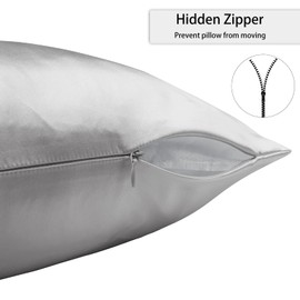 Texbee Silk Pillowcase for Hair and Skin, Silk Pillow Cases 2Pack Standard Size 20"x26" Both Sides Natural Silk Pillow Covers with Hidden Zipper for Gift(Dark Grey)