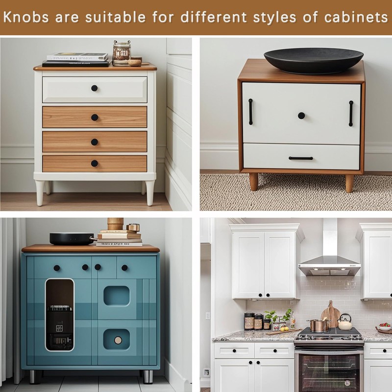 5 Pcs 30mm Round Cabinet Knobs Equipped with Screws and