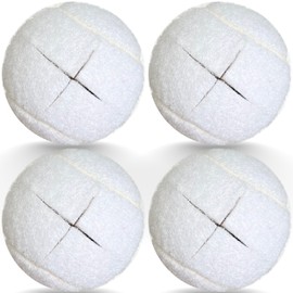 HiBallBall 4 Pack Precut Tennis Balls for Walkers, Heavy Duty Glide Balls for Walkers & Furniture Legs - Universal Floor Protectors, Long Lasting & Easy Installation (White)