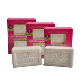 Caltra Moisturising Soap Bar with Olive Oil & Glycerine, Vegan, No SLS or Parabens, Natural Organic Softens & Nourishes Body Hand & Face Soap for Men Women, Dry to Sensitive Skin 6 x 125g
