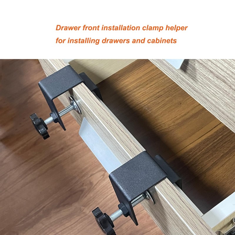 VANROUG 2Pcs Drawer Front Installation Clamps, Drawer Fixing Clips, Adjustable