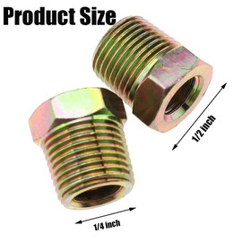 5Pcs Threaded Bush Adapter BSP Fittings 1/2 External Thread to 1/4 Internal Thread for Joining Air Line Hose
