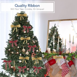 Royal Imports - Cinta de Navidad transparente con alambre de organza rojo con purpurina – borde plateado, 2.5 pulgadas (#40) diseño de remolino para flores, manualidades, decoración navideña, rollo de 50 yardas (carrete de 150 pies) a granel