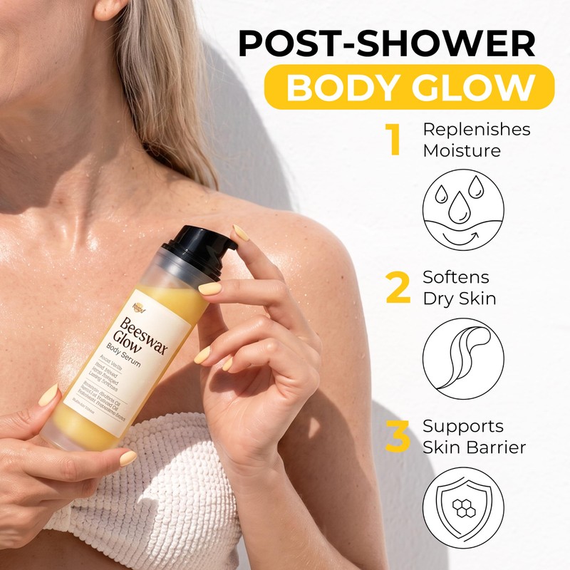 Beeswax Body Serum, Body Moisturizer, Honey Scent, 5.07 fl oz