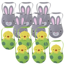 Tilzmart Easter Accessories - Easter Egg Hunt Felt Bag Easter Games Party Bag - Bunny and Chick Easter Eggs Hunt Bags - Easter Decorations and Accessories For Kids (12)