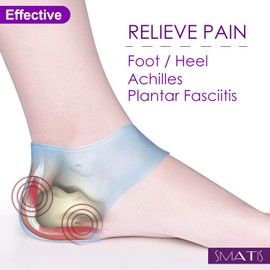 SMATIS Plantar Fasciitis Heel Spur 4 Pack Heel Pads for Heel Pain, Achilles Tendonitis, Bone Spurs, Aching Feet, Relieve Pain