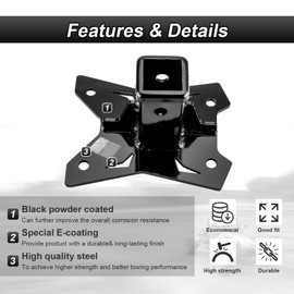 ROMELACK 2" Receiver Rear Trailer Hitch Heavy Duty Steel Compatible with Polaris RZR Pro R 4 2022-2025(No Drilling)