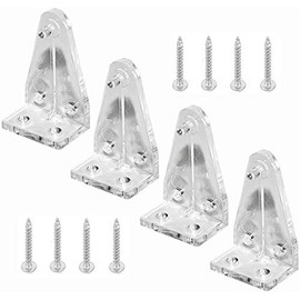 4pcs Hold Down Brackets with Screws Clear Color Bottom Rail Hold Clips for 1.5inch High Profile Blinds