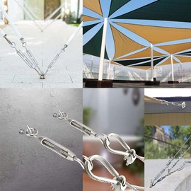 Pack of 6 Rope Tensioners Stainless Steel M4 Turnbuckle Wire Tensioner Stainless Steel 304 Adjustable Turnbuckle Hooks and Eyes for Rope Tensioner Hooks