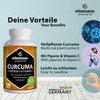 High-Dose Turmeric + Piperine Curcumin + Vitamin C Capsules Vegan