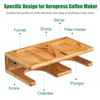 Space Saving Organizer Wall Mount for Aeropress set, Polished Bamboo