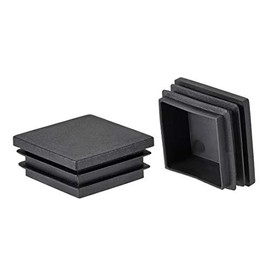 uxcell 12Pcs 40mmx40mm(1.6inch) Plastic Tubing Plug Square Post End Caps for Handrail Stair Newel Guardrail Tube Black