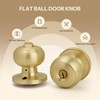 LOQRON Brushed Gold Keyed-NOT-Alike Flat Ball Door Knob with Keys