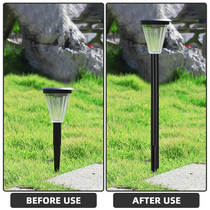 Yardwe 8 Sets Solar Pathway Lights Stakes, 12.2 Inch Black