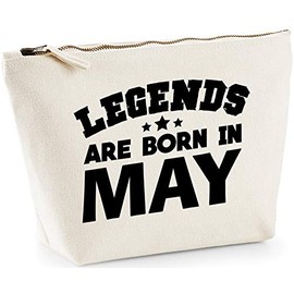 Hippowarehouse Legends are born in may birthday printed make up cosmetic wash bag 18x19x9cm