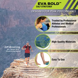 Pro-Tec Calf Stretcher, Blue, Green, Fitness, Balance Memory Foam, Recovery Training, Textured Surface, Toning, Calf Flexibility, Achilles Tendon stretch, Plantar Fascia stretch, Men & Women