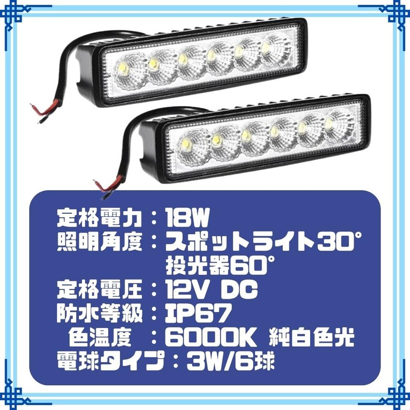 Solvanta 2-piece LED Work Light 18W Fog Light Universal 12V