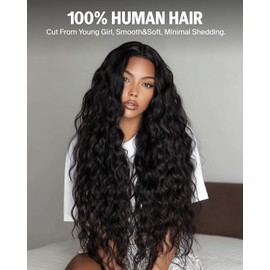 Megalook hair Glueless Wigs Human Hair Pre Plucked Pre Cut 13X6 Lace Front Wigs Human Hair 230% Density Loose Curly Wig Upgrade Ear-to-Ear Frontal Drawstring Wig for Women 22 Inch