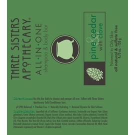 Three Sisters Apothecary All in One 4.75 oz Shampoo & Body Bar (Pine and Cedar with Clove)