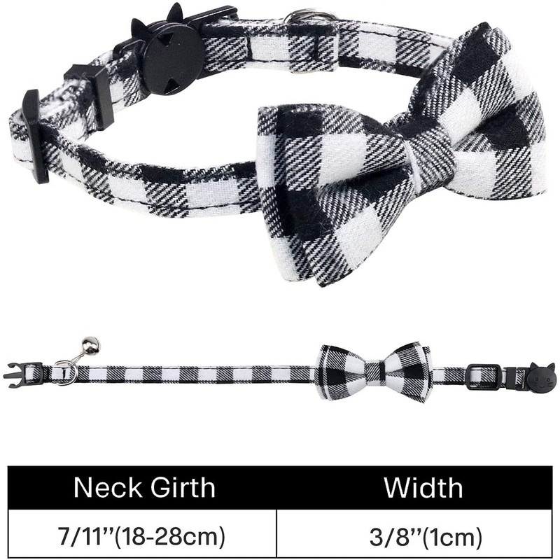Cat Collar with Bell and Bow Tie, Quick Release Safety