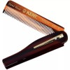 Kent 20T Handmade Folding Pocket Comb for Men, Fine Tooth
