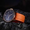 Black/Orange Easy Swapping Quick-Release FKM Rubber Watch Straps Set of