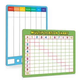SeunKieer Dry Erase Multiplication Board 9" x 12", Double Side Multiplication Chart Table Math Manipulatives Lapboard for Kids Students Classroom Home (Multiplication)