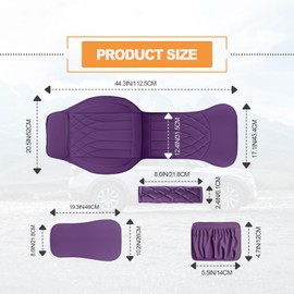 Vrasly 2PCs Front Car Seat Covers Leather, Universal Sideless Seat Protectors with Storage Pocket and Seat Belt Pads fitting Most Cars SUVs and Trucks - Water Proof (Purple)