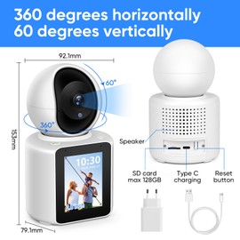 MYPIN 1080P Pan/Tilt Two Way Video Audio Night Vision Detection People/Sound/Crying Detection App Control for Kids/Elderly/Pets