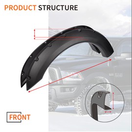 ANDPLAY Riveted-Pocket Fender Flares, Compatible with Ford F250 F350 Super Duty 1999-2007, (Does Not Fit Dually Models), Black Wheel Cover Protector Tire 4pcs