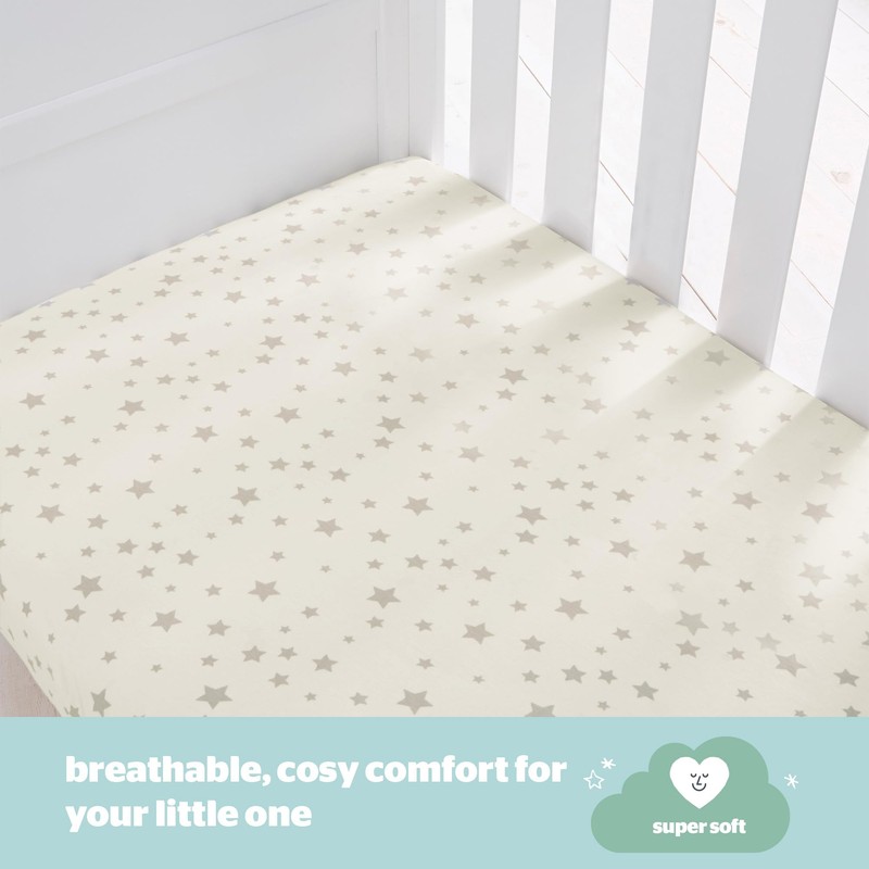 Silentnight Safe Nights Cot Size Fitted Sheets Set 100% Jersey