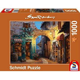 Schmidt Spiele 59313 Puzzle 59313-Sam Park, Gässchen am Comer See, 1000 Teile, Bunt