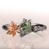 Luyona Natural Moss Agate Ring for Women 925 Sterling Silver