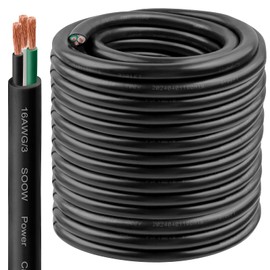 16/3 SOOW Wire 200FT, 16 AWG 600V SOOW Bulk Cable, 16 Gauge 3 Conductor Portable Power Cable, Extension Cord for Welder,Generator,Portable Light,Circuits,EV Car Charger,Motor Lead