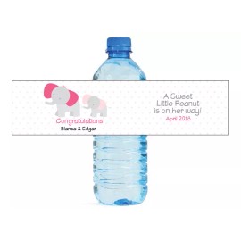My Wonderful Labels A Sweet Little Peanut Is On Her Way Water Bottle Labels Baby Shower Gender