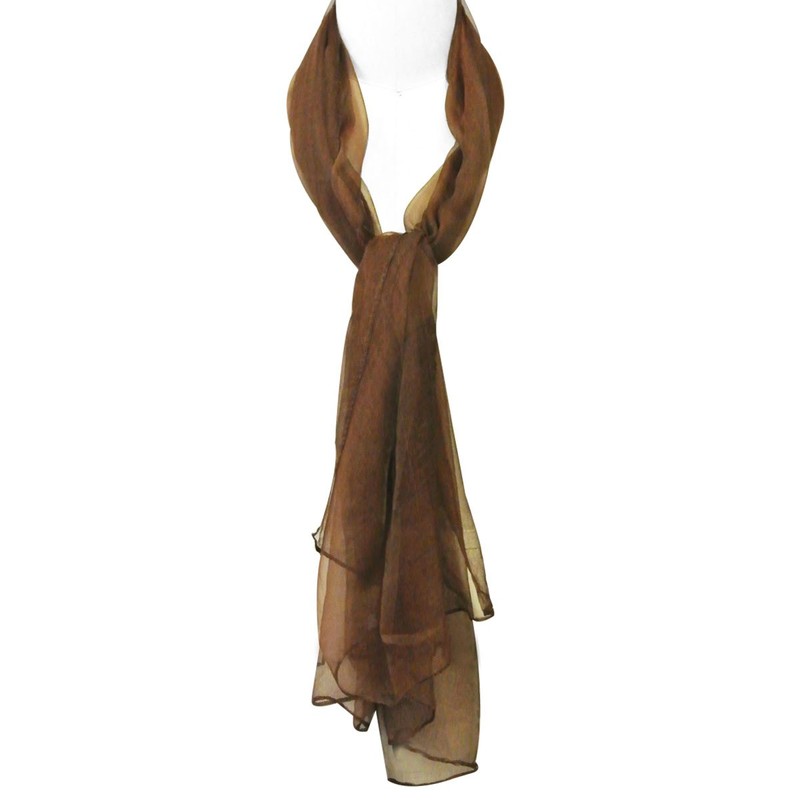 Wrapables Solid Color Silk Long Scarf, Brown
