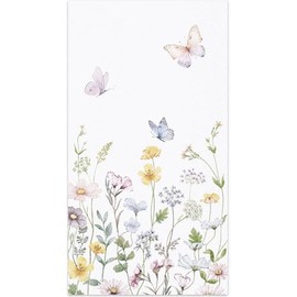 50 Pack Spring Floral Napkins - Watercolor Wild Flower Disposable Hand Towels for Bathroom - Napkins Disposable Decorative for Toilet Room Wedding Baby Shower Birthday Bridal Party Decor