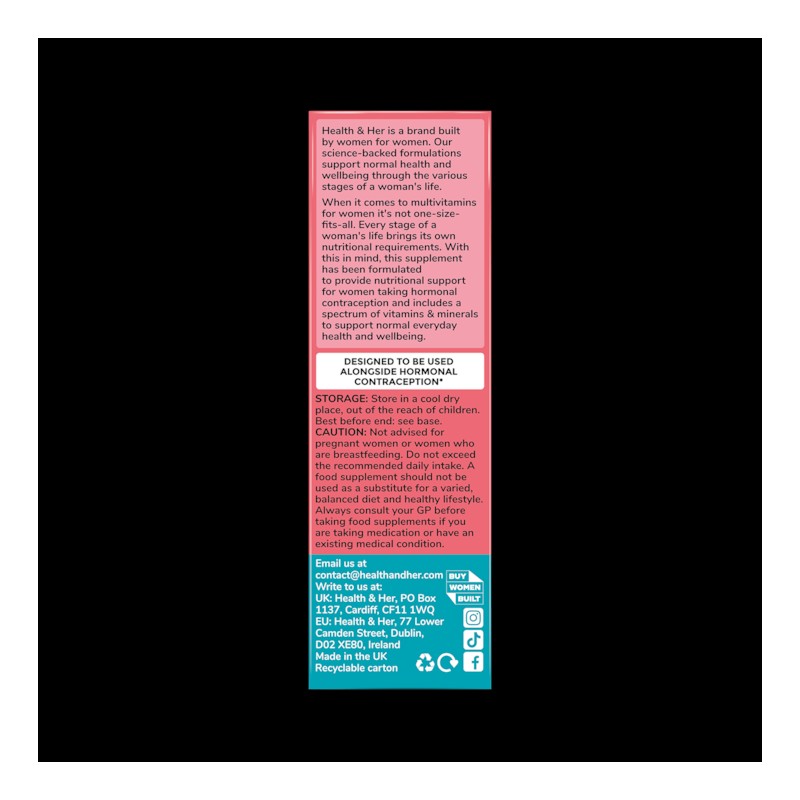 Health & Her Contraceptive Multivitamin Support 60 Tablets
