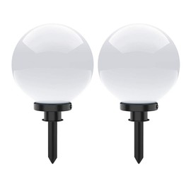 Outdoor Globe Light, White Garden Lamp, Splash-proof, Garden Light With E27 Socket, Globe Lamp With Ground Spike & 5 Metre Cable