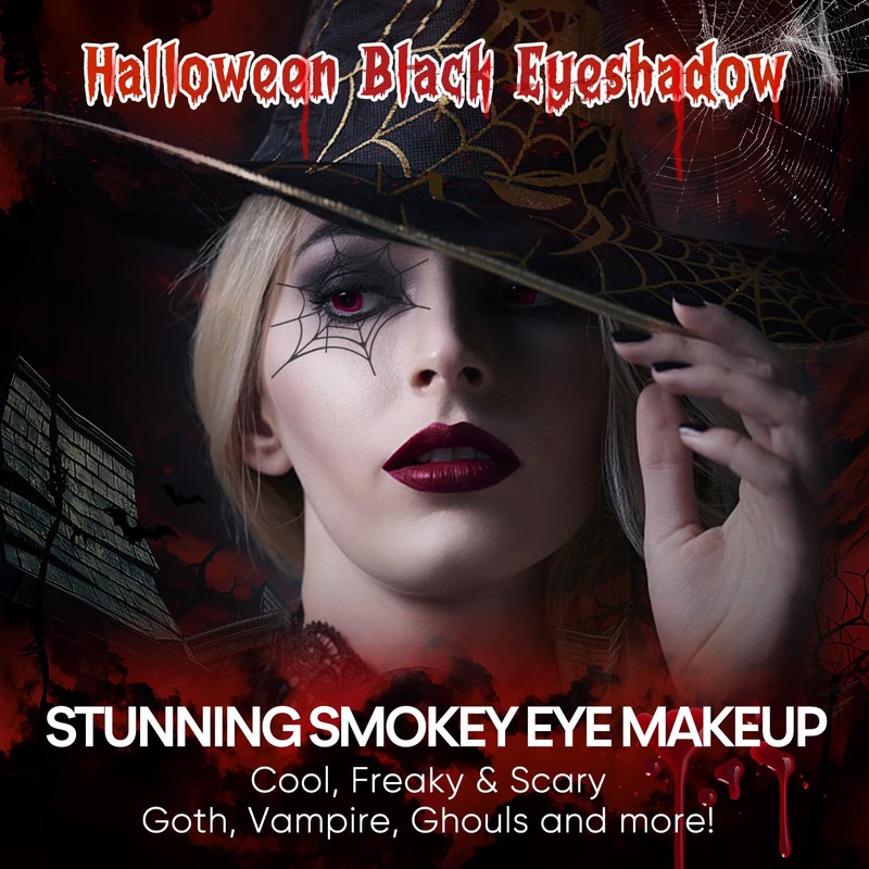 Black Grey Smokey Eyeshadow Palette Matte Black White Gray Silver