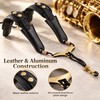 Adjustable Leather Saxophone Shoulder Harness with Aluminum Support Plate, Shoulder-Supported