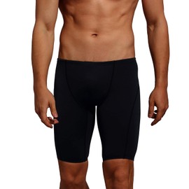 Easyglide Jammer Mens SwimsuitComfortable PBT Fabric for Competition Exercise Training, Black&black, 36